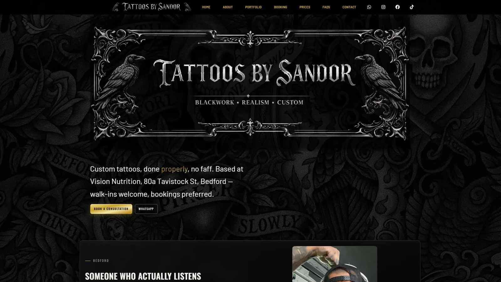 Tattoos by Sandor Booking System